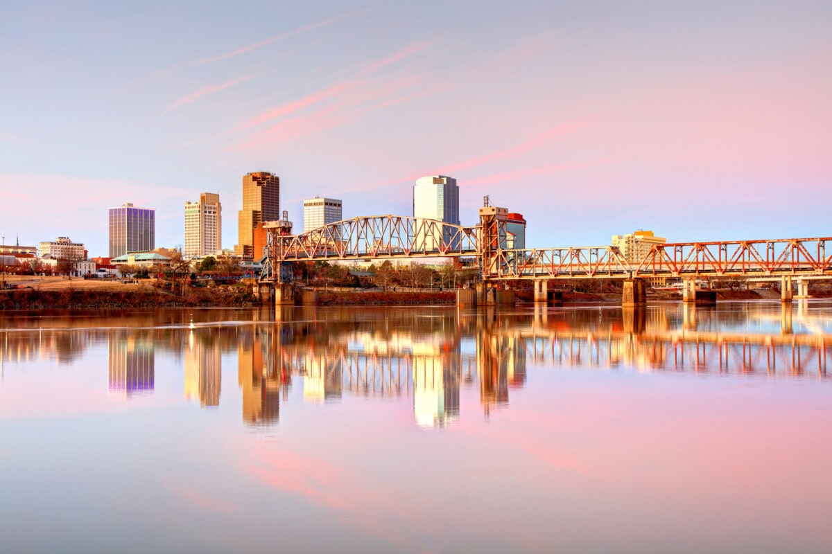 Centre-ville de Little Rock, le long de la rivière Arkansas