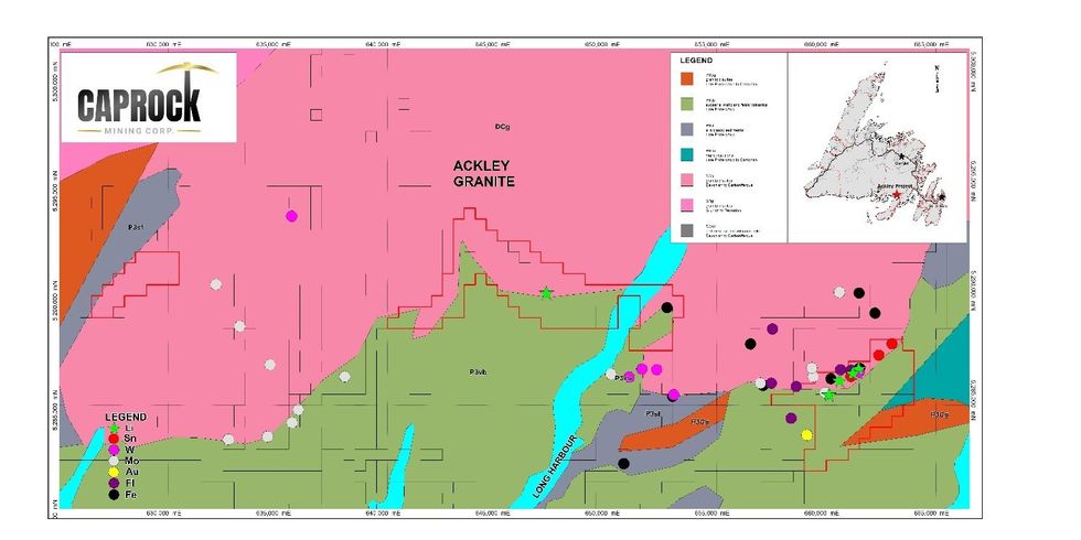 Figure 3 : Localisation des trois blocs de claims Ackley entourés en rouge