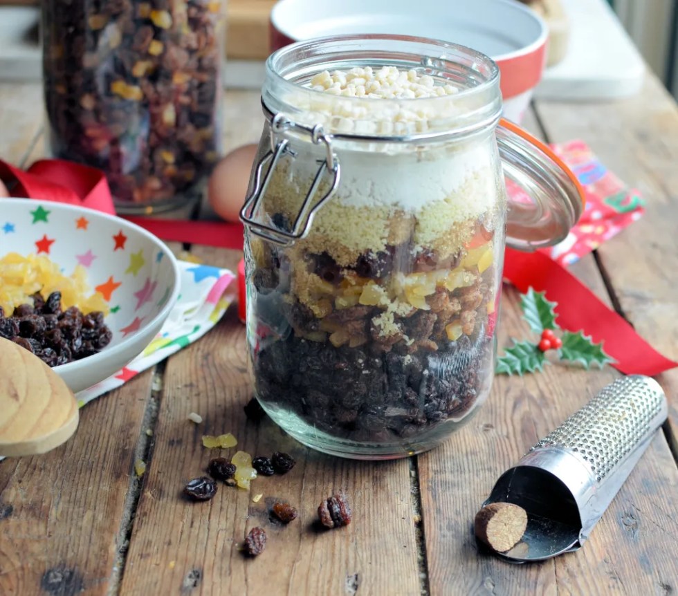 Cadeau comestible : pudding de Noël en pot