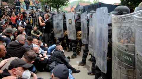 Manifestation des Serbes du Kosovo