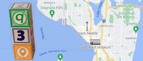 Une image d'une carte de Seattle