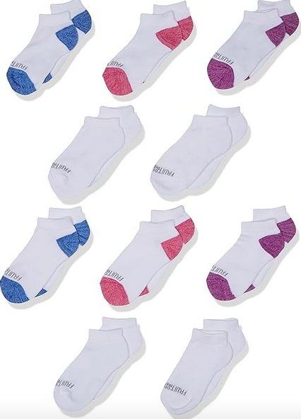 10 paires de chaussettes douces invisibles pour filles par Fruit of the Loom 