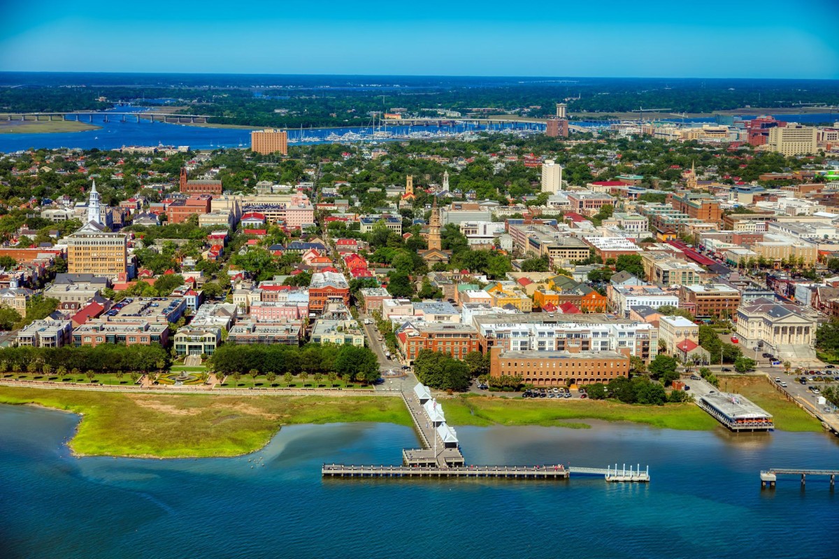 vue aérienne de Charleston